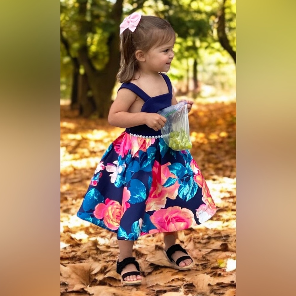 Speechless Navy Blue Toddler Dress